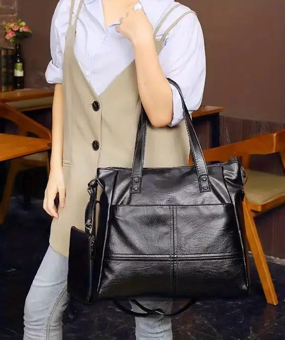 Clarissa - Retro Vegan Leather Shopper