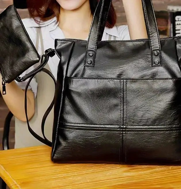 Clarissa - Retro Vegan Leather Shopper